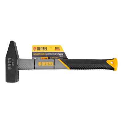 Молоток слесарный, 1000 г, кованый, фибергласовая рукоятка c TPR покрытием Denzel Молоток слесарный, 1000 г, кованый, фибергласовая рукоятка c TPR покрытием Denzel