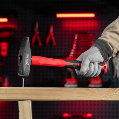 Молоток слесарный optimal, 800 г, фибергласовая обрезиненная рукоятка, квадратный боек Matrix
