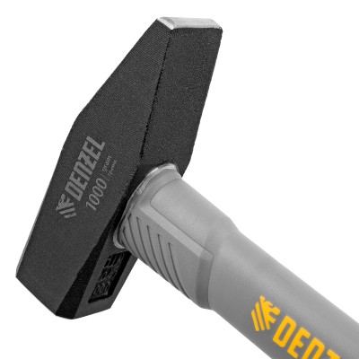 Молоток слесарный, 1000 г, кованый, фибергласовая рукоятка c TPR покрытием Denzel Молоток слесарный, 1000 г, кованый, фибергласовая рукоятка c TPR покрытием Denzel