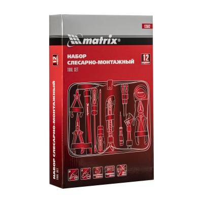 Набор инструментов бытовой, 12 предметов Matrix Набор инструментов бытовой, 12 предметов Matrix