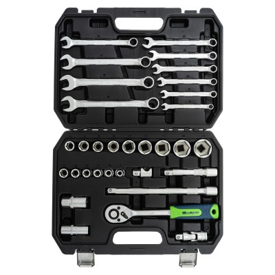 Набор инструментов, 1/2", пластиковый кейс, 32 предмета// Сибртех Набор инструментов, 1/2", пластиковый кейс, 32 предмета// Сибртех