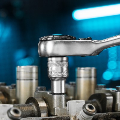 Набор торцевых головок, трещотка 120 зубьев, 1/2", CrV, 12 предметов Gross