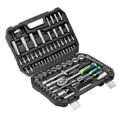 Набор инструментов, 1/2", 1/4", пластиковый кейс, 94 предмета// Сибртех