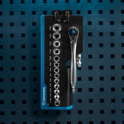 Набор торцевых головок, трещотка 120 зубьев, 1/4", CrV, 36 предметов Gross