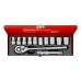 Набор торцевых головок, 1/2", головки 10 - 24 мм, с трещот. ключом, 12 предметов Matrix Набор торцевых головок, 1/2", головки 10 - 24 мм, с трещот. ключом, 12 предметов Matrix