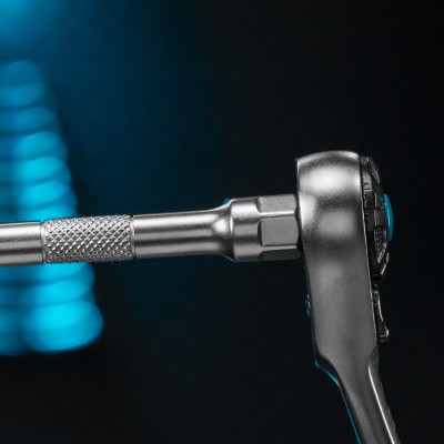 Набор торцевых головок, трещотка 120 зубьев, 1/4", CrV, 36 предметов Gross