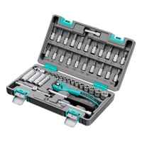 Набор инструментов, 1/4", Cr-V, S2, усиленный кейс, 47 предметов Stels