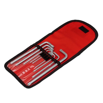 Набор ключей имбусовых Torx -Torx Tamper: 9 шт, T10-T50, CrV, удлиненных, с сатинированным покрытием, чехол Matrix Набор ключей имбусовых Torx -Torx Tamper: 9 шт, T10-T50, CrV, удлиненных, с сатинированным покрытием, чехол Matrix