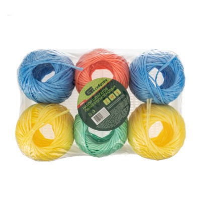 Набор шпагатов полипропиленовых, 6 шт, 2 мм, L 60 м, MIX цветов, Сибртех