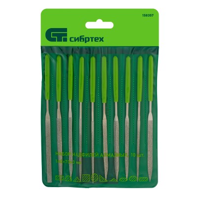 Набор надфилей алмазных 140 х 70 х 3 мм, 10 шт Сибртех Набор надфилей алмазных 140 х 70 х 3 мм, 10 шт Сибртех