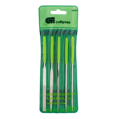 Набор надфилей алмазных, 140 х 50 х 3 мм, 5 шт Сибртех Набор надфилей алмазных, 140 х 50 х 3 мм, 5 шт Сибртех
