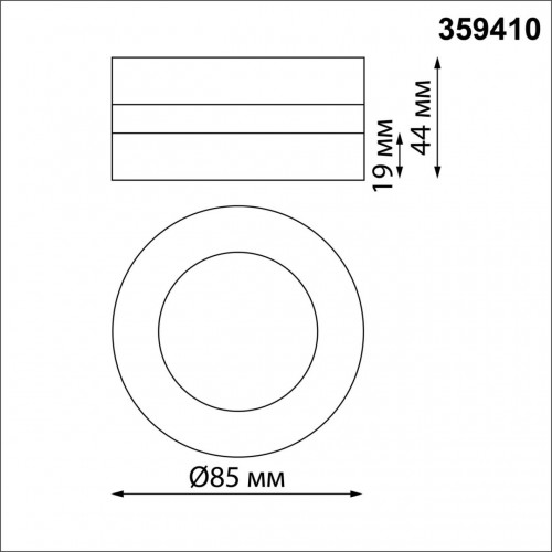 359410 OVER NT24 000 черный Светильник накладной/встраиваемый IP20 LED 5W 220V 3000K 240Лм GRODA Novotech