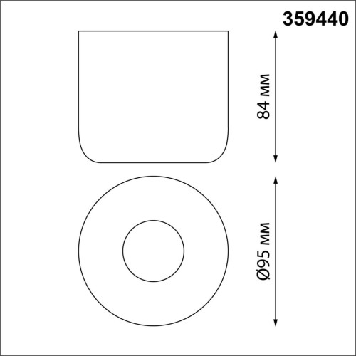 359440 OVER NT24 000 черный Светильник накладной влагозащищённый IP44 LED 10W 220-240V 3000K 650Лм LISSE Novotech