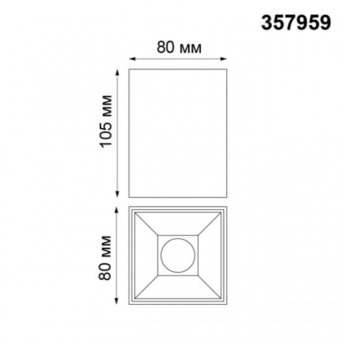 357959 OVER NT19 236 черный Накладной светильник IP20 LED 4000К 10W 200-260V RECTE Novotech