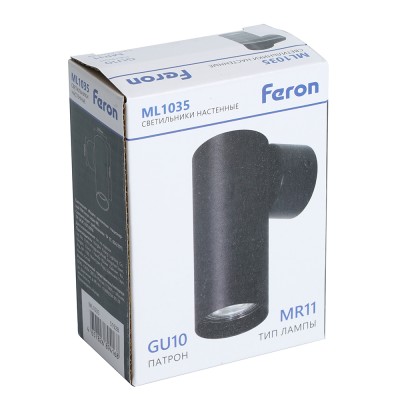 Светильник Feron ML1035 настенный под лампу GU10, черный 51928