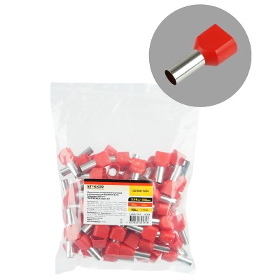 LD406-1014 Наконечник штыревой втулочный изолированный НШВИ(2) 10-14 (упаковка 100 шт) 50393
