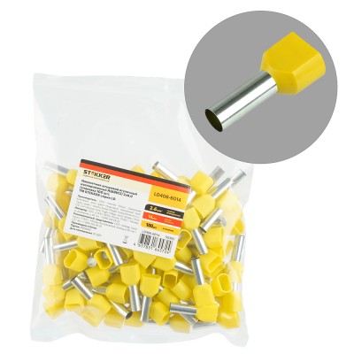 LD406-6014 Наконечник штыревой втулочный изолированный НШВИ(2) 6,0-14 (упаковка 100 шт) 50392