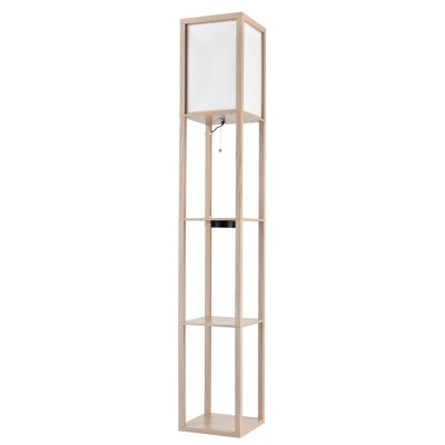 8091/1F COMFI LN25 361 дерево/белый, дерево/текстиль Торшер Е27 1*60W 220V PRACTIC