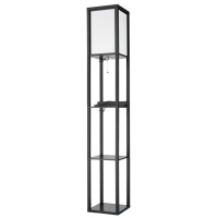 8093/1F COMFI LN25 361 черный/белый, дерево/текстиль Торшер Е27 1*60W 220V PRACTIC