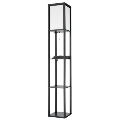 8093/1F COMFI LN25 361 черный/белый, дерево/текстиль Торшер Е27 1*60W 220V PRACTIC