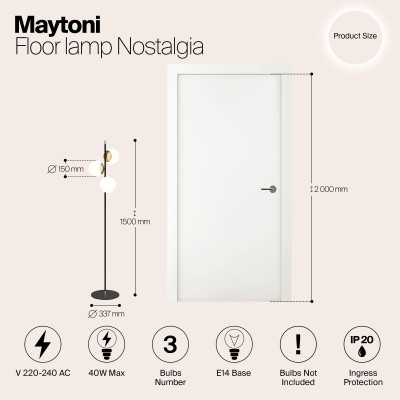 Напольный светильник (торшер) Maytoni MOD048FL-03G