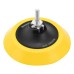Тарелка опорная для дрели и УШМ с липучкой, 125 мм, мягкая, с адаптером c М14 на d8 Denzel