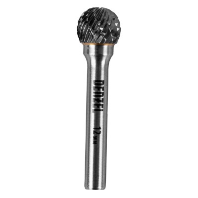 Борфреза по металлу твердосплавная, шарообразная, тип-D, 12 мм Denzel