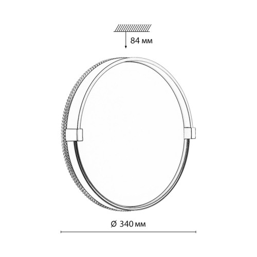 7647/CL PALE SN 138 Светильник пластик/белый/черный/золотой LED 30Вт 4000К D340 IP43 OLIDI BLACK SONEX