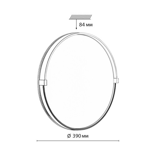 7647/DL PALE SN 138 Светильник пластик/белый/черный/золотой LED 48Вт 4000К D390 IP43 OLIDI BLACK SONEX