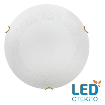 7602/DL SNOK SN Светильник стекло/белое/золото LED 48Вт 4000K D405 IP20 AMMONITE