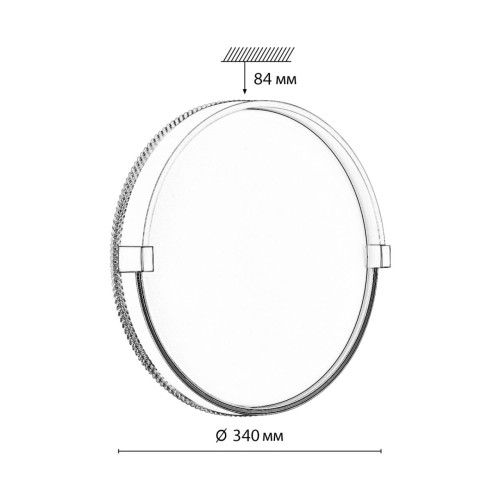 7646/CL PALE SN 138 Светильник пластик/белый/золотой LED 30Вт 4000К D340 IP43 OLIDI WHITE SONEX