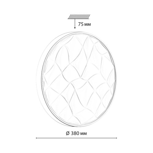 7672/DL PALE SN 154 Светильник пластик/белый LED 48Вт 4000К D380 IP43 GITUM SONEX