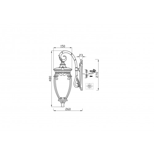 Настенный светильник (бра) Outdoor O414WL-01GB