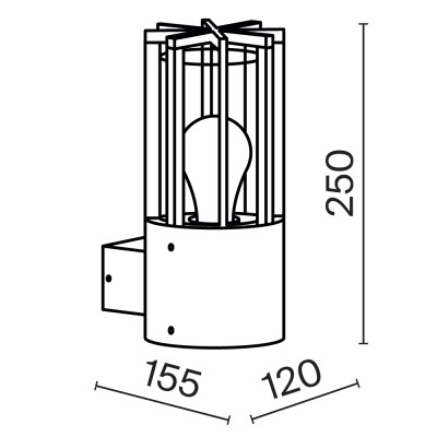 Настенный светильник (бра) Outdoor O453WL-01GF