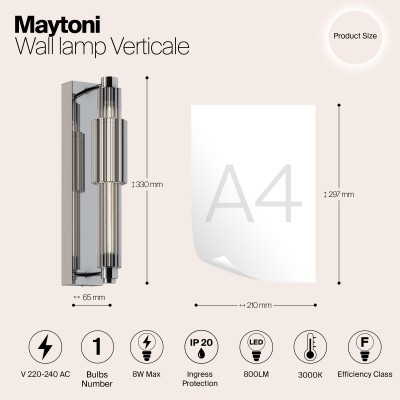 Настенный светильник (бра) Maytoni MOD308WL-L9CH3K