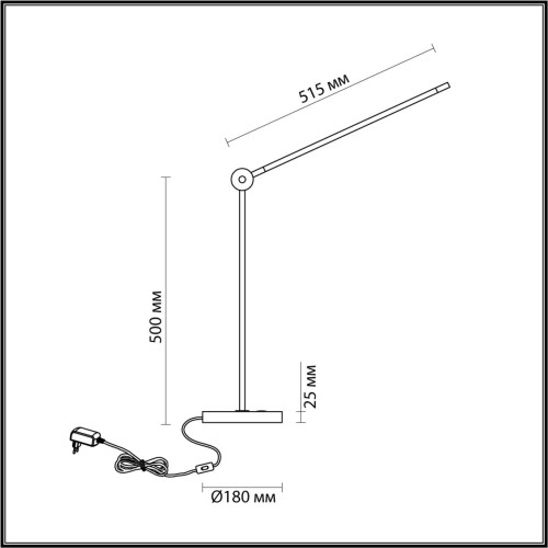 7101/12TL HIGHTECH ODL25 249 Настольный светильник поворотн на 350° акрил/металл IP20 LED 3000K 220-240V FODEN Odeon Light