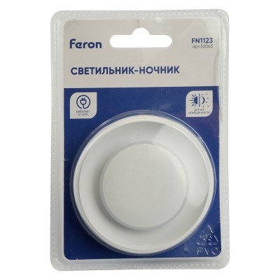 Светильник ночник Feron FN1123 0,5W 230V, белый 52063