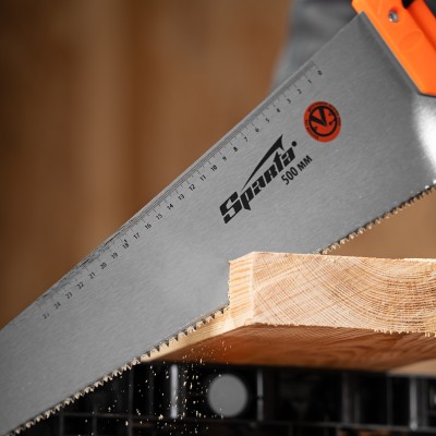 Ножовка по дереву, 500 мм, 7-8 TPI, зуб 2D, каленый зуб, двухкомпонентная рукоятка Sparta