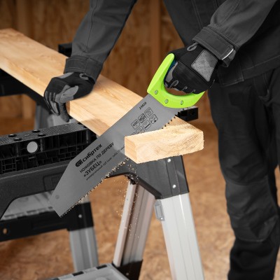 Ножовка по дереву "Зубец", 400 мм, шаг зуба 10 мм, каленый зуб 2D, двухкомпонентная рукоятка Сибртех