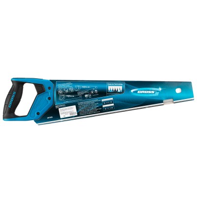 Ножовка по дереву "Piranha", 450 мм, 11-12 TPI, зуб-3D, каленый зуб, двухкомпонентная рукоятка Gross