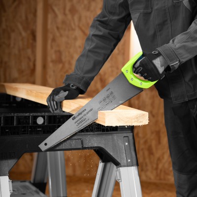 Ножовка по дереву"Зубец" для точных пильных работ, 450 мм, каленый зуб 2D, 14 TPI, двухкомпонентная рукоятка Сибртех