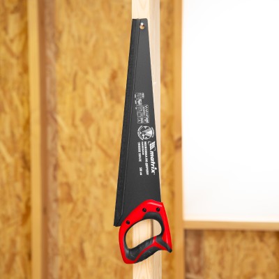 Ножовка по дереву, 500 мм, 7-8 TPI, зуб-3D, каленый зуб, тефлоновое покрытие полотна, двухкомпонентная рукоятка Matrix