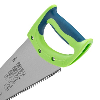 Ножовка по дереву "Зубец", 450 мм, 7-8 TPI, каленый зуб 3D, двухкомпонентная рукоятка Сибртех