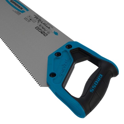 Ножовка по дереву "Piranha", 500 мм, 11-12 TPI, зуб-3D, каленый зуб, двухкомпонентная рукоятка Gross