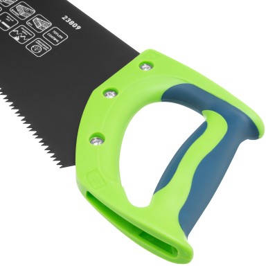 Ножовка по дереву "Зубец", 350 мм, 7-8 TPI, каленый зуб 2D, защитное покрытие, двухкомпонентная рукоятка Сибртех