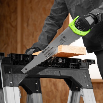 Ножовка по дереву "Зубец", 500 мм, шаг зуба 7 мм, каленый зуб 2D, двухкомпонентная рукоятка Сибртех