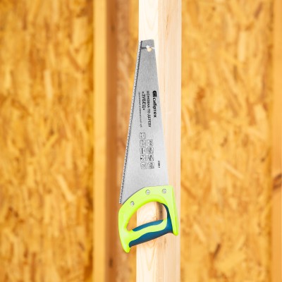 Ножовка по дереву "Зубец", 350 мм, 7-8 TPI, каленый зуб 2D, двухкомпонентная рукоятка Сибртех