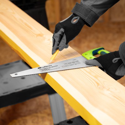 Ножовка по дереву "Зубец", 350 мм, 7-8 TPI, каленый зуб 2D, двухкомпонентная рукоятка Сибртех