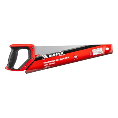 Ножовка по дереву, 450 мм, зуб 2D, каленый крупный зуб 5-6 TPI, двухкомпонентная рукоятка Matrix