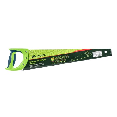 Ножовка по дереву "Зубец", 500 мм, 7-8 TPI, каленый зуб 3D, двухкомпонентная рукоятка Сибртех